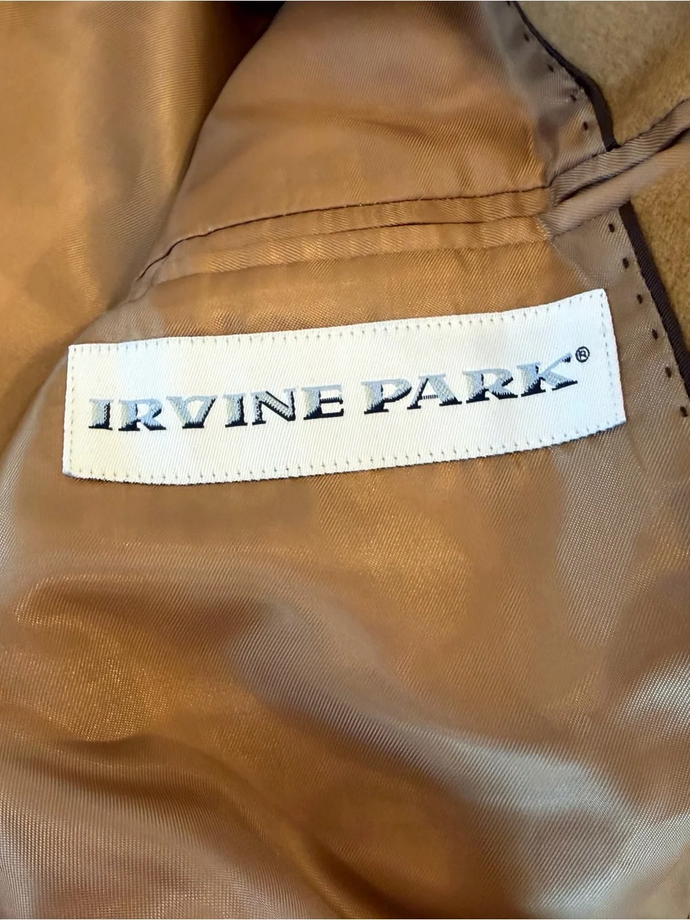 Irvine Park Men's 44R Cashmere Felt Tan 2-Button Single-Breasted Blazer Jacket